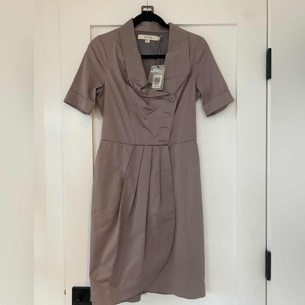 REISS melody cowel neck dress